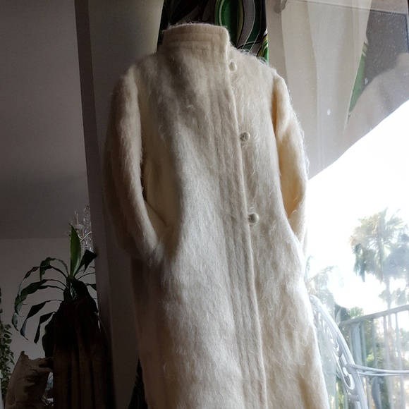 Revillon Jackets & Blazers - Revillon fur coat full length mohair ivory